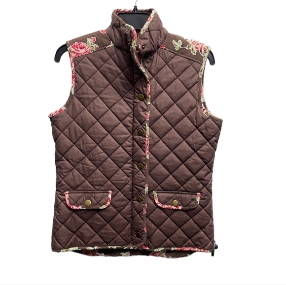 Matilda Jane Sydney reversible quilted and corduroy floral Small Vest - Picture 7 of 16
